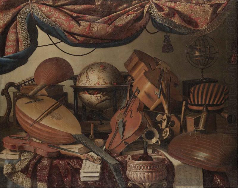 A Still Life with Musical Instuments including a Viola, Bartolomeo Bettera